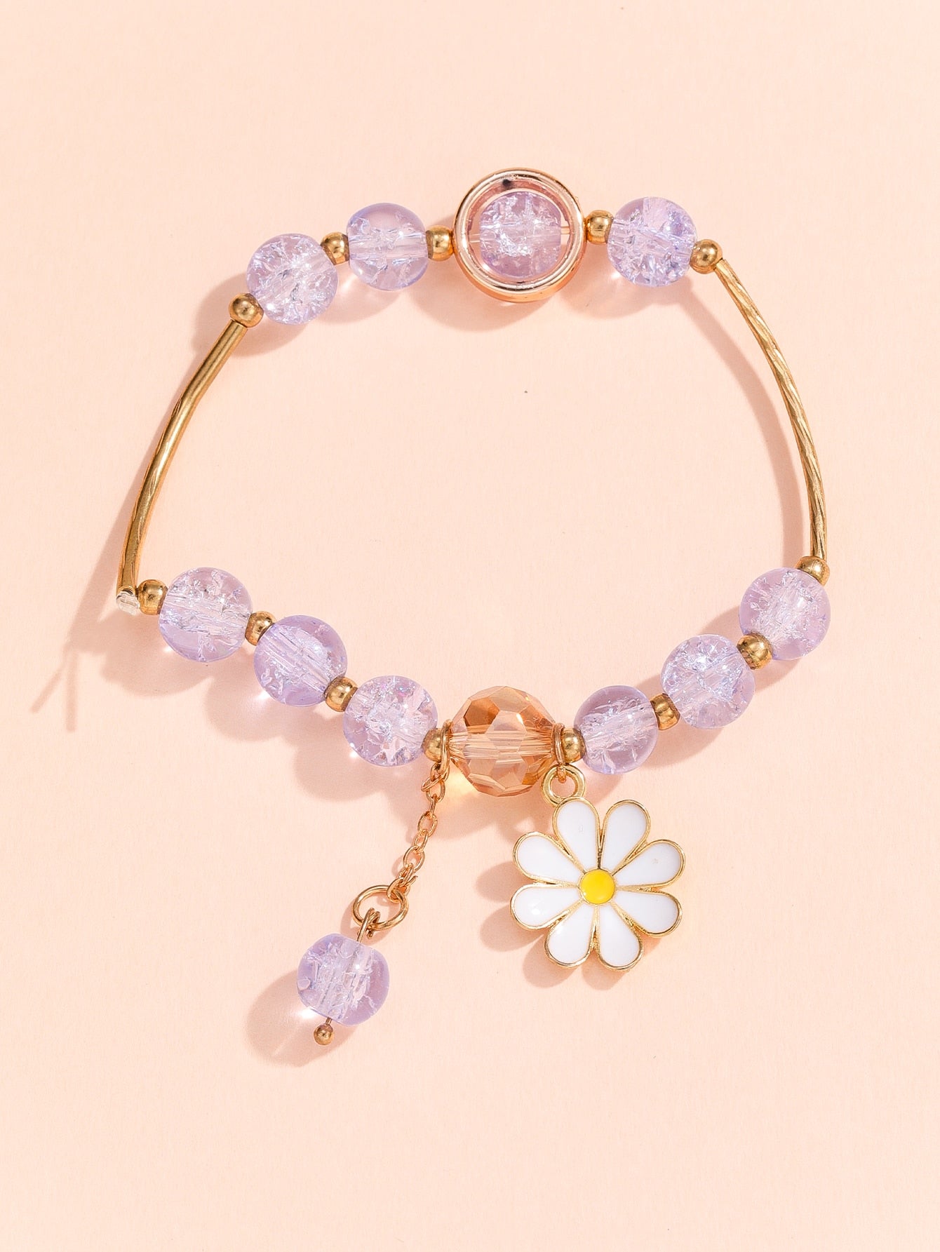 Bead Flower Decor Bracelet for Women Girls Gifts for Her Jewelry