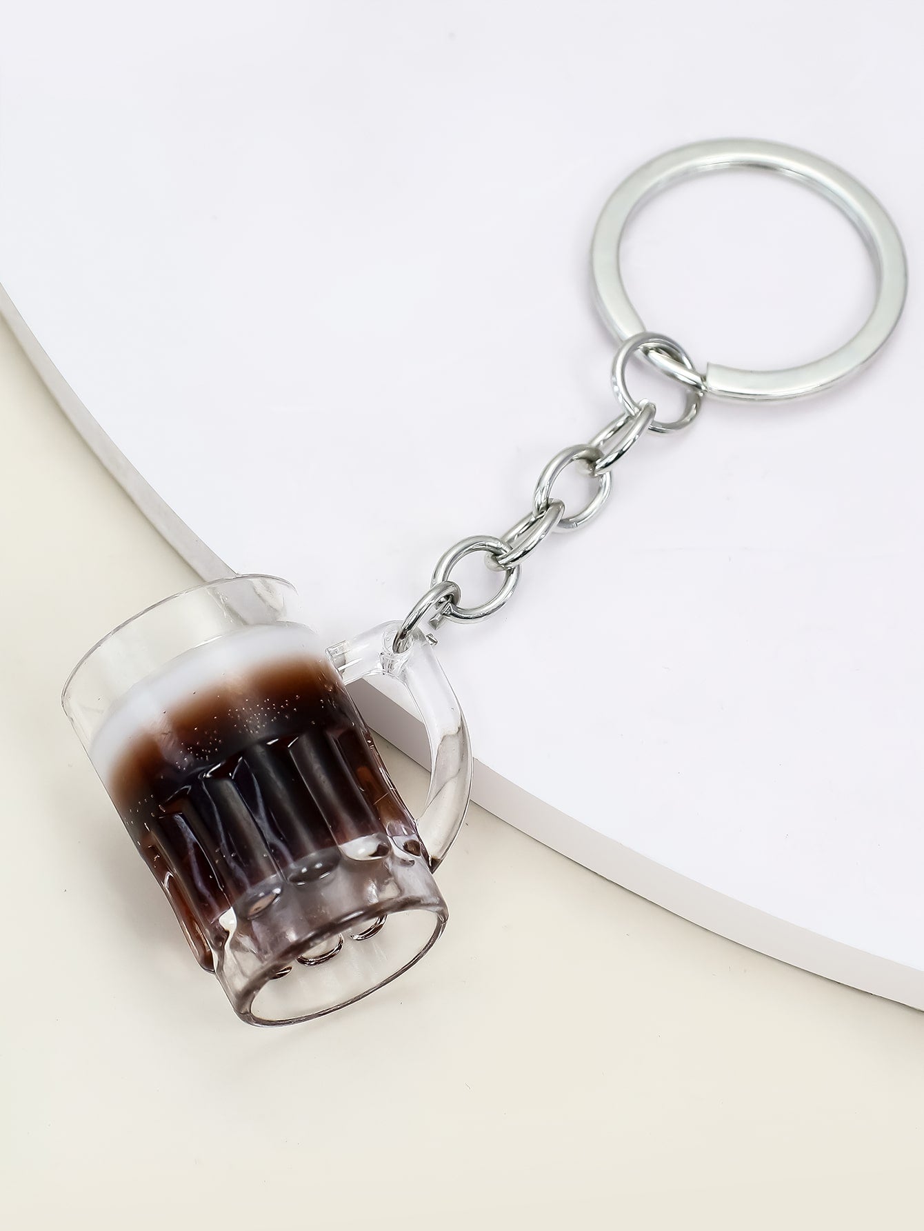 New Coke Glass Charm Keychain Accessories Pendant Key Ring Decor Gifts for Women Men