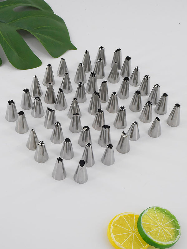48pcs Stainless Steel Piping Nozzle Pastry Icing Tip Cake Cupcake Decorator - Ecart