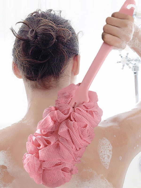 Long Handle Bath Brush Shower Scrubber Loofah Sponge Bath Back Brush - Ecart