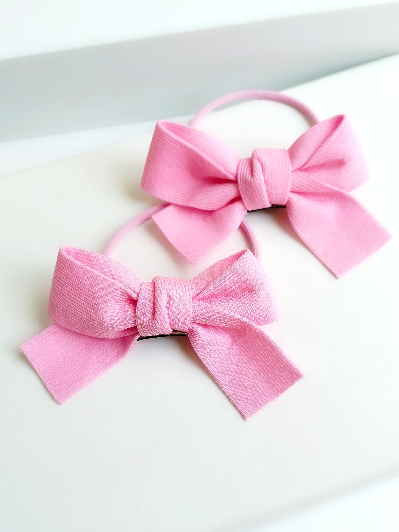 2pcs Bow Decor Hair Tie Ponytail Holder Elastic Hair Bands Styling Hair