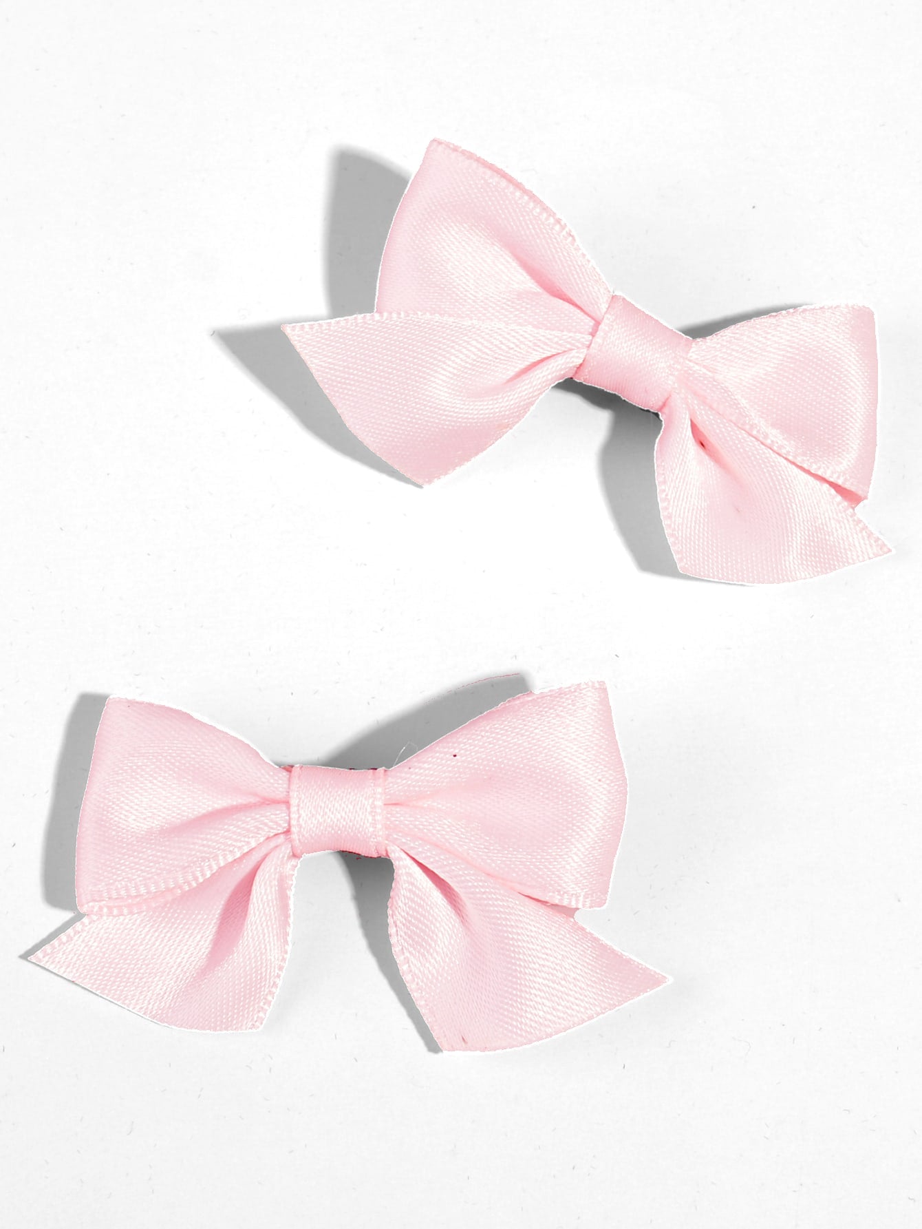 2pcs Pink Bow Decor Hair Clip Barrettes for Women Fashion Styling Hair