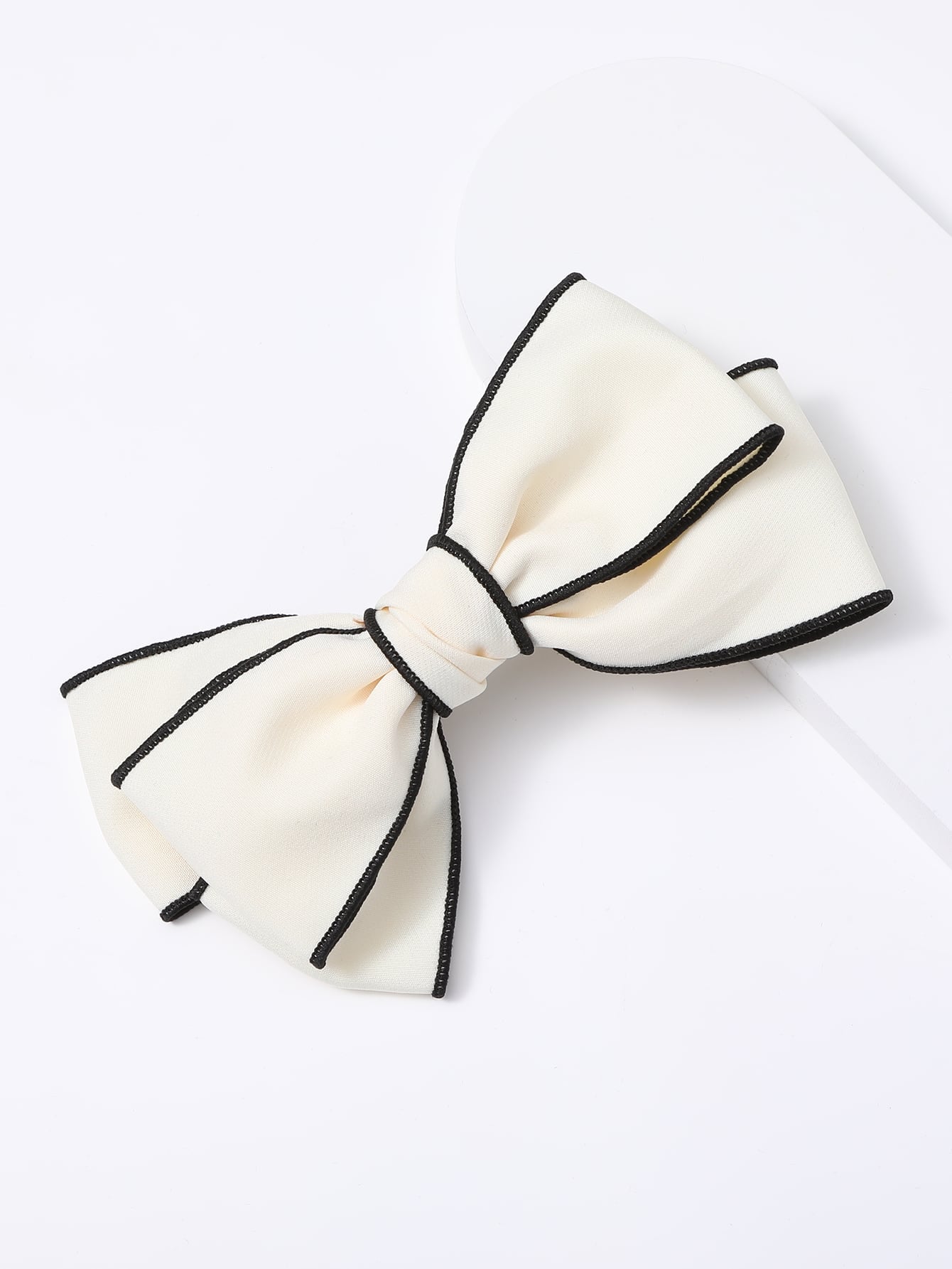 White Bow Decor French Hair Clip Barrette for Women Girls Styling Hair