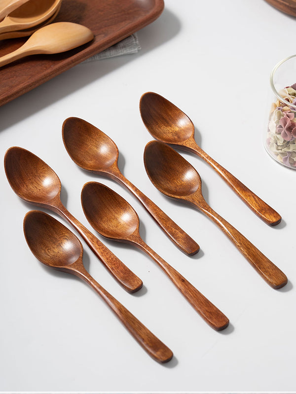 1pc Wooden Random Color Spoon Wooden Teaspoon Kitchen Utensil - Ecart
