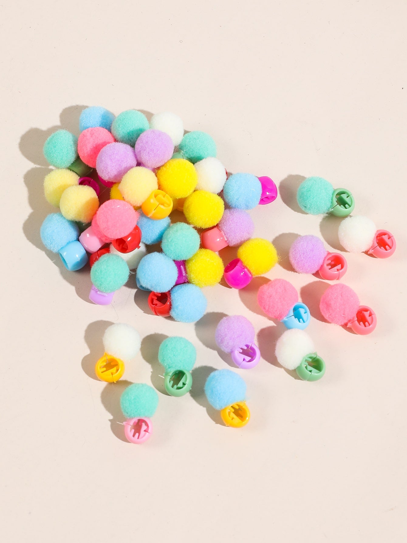 40pcs Pom Pom Decor Hair Claw Hair Clamps Claw Clips Decorative Hair Accessory