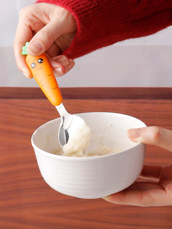 1pc Carrot Design Spoon Cute Cartoon Carrot Cutlery Food Material Kid - Ecart