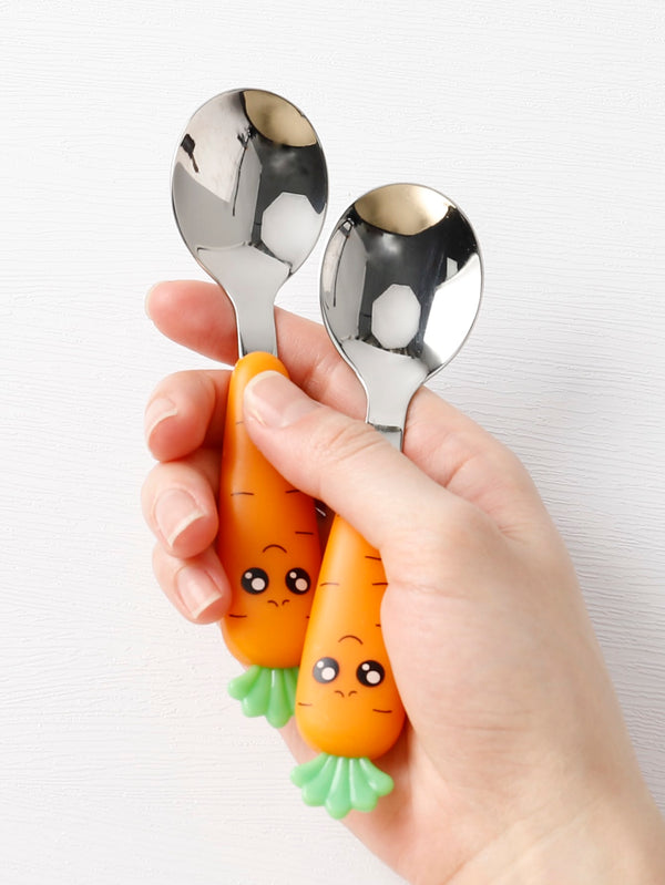 1pc Carrot Design Spoon Cute Cartoon Carrot Cutlery Food Material Kid - Ecart