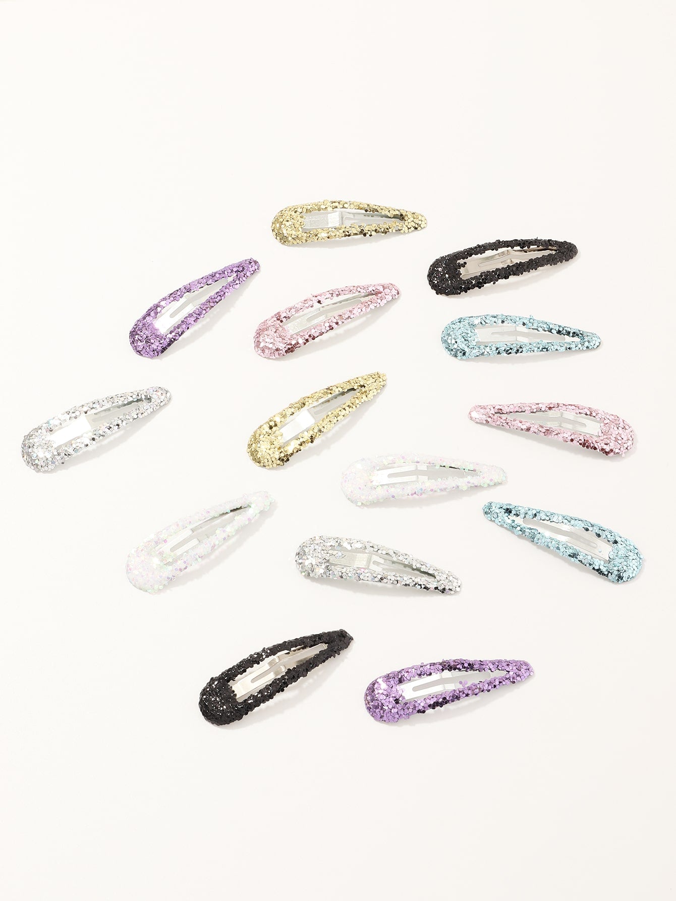 14pcs Colorful Sequins Decor Hair Clip Barrettes for Women Fashion Styling Hair