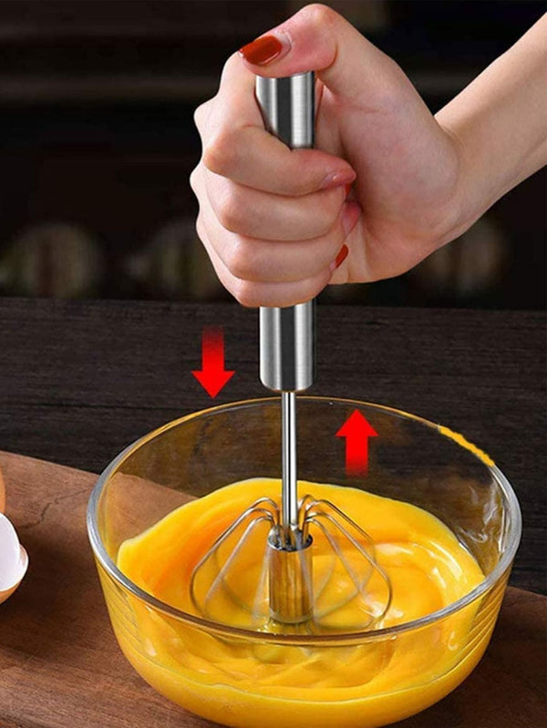 1pc Hand Press Whisk Hand Push Egg Beater Mixer Wire Whisk Blender Stirrer - Ecart