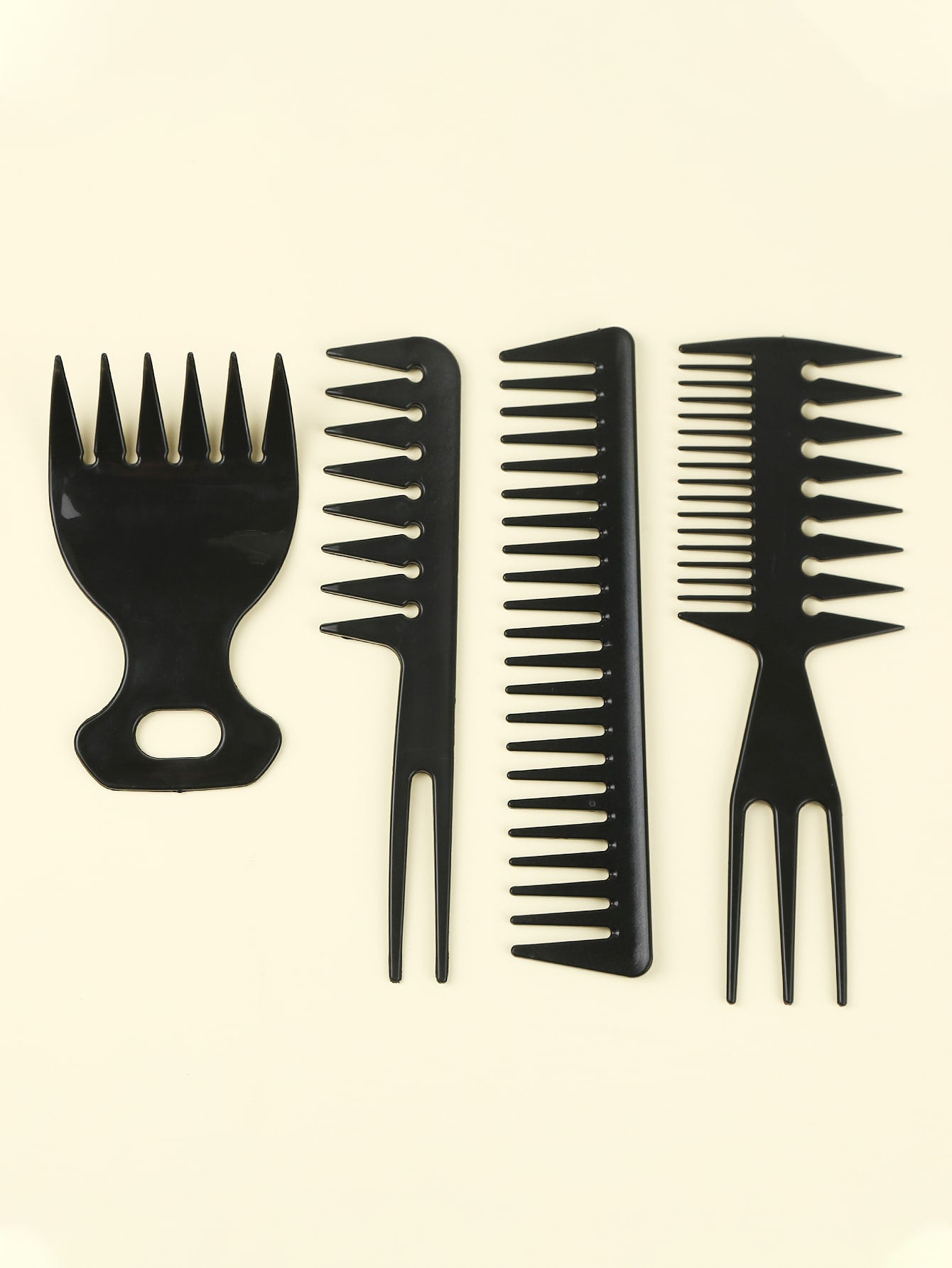 4pcs Hair Cutting Comb Set Double-Sided Wide Tooth Styling Comb Hair Fork Comb