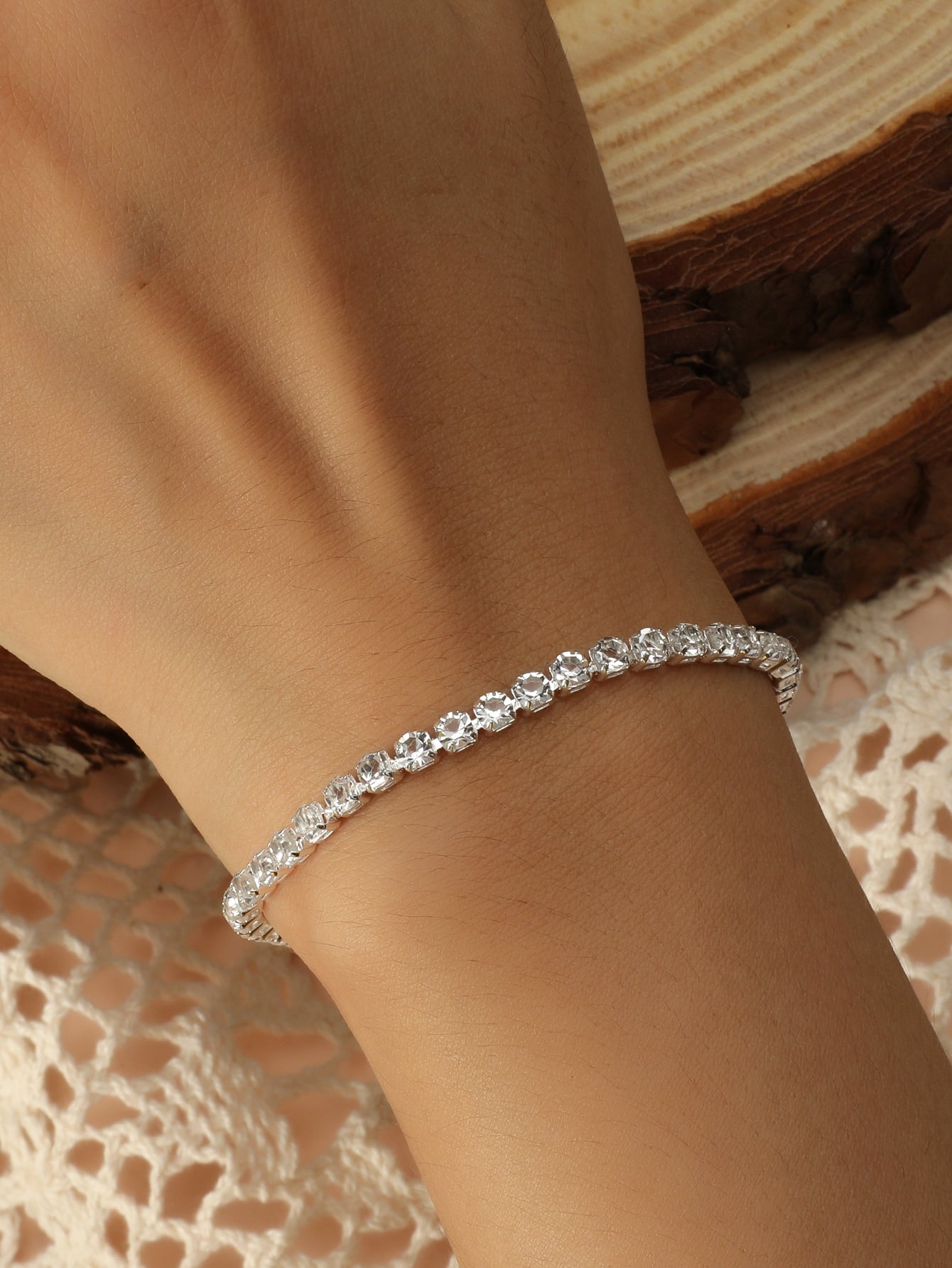 Elegant Cubic Zirconia Decor Bracelet for Women Girls Jewelry Fashion Accessories Accessory Gifts fo