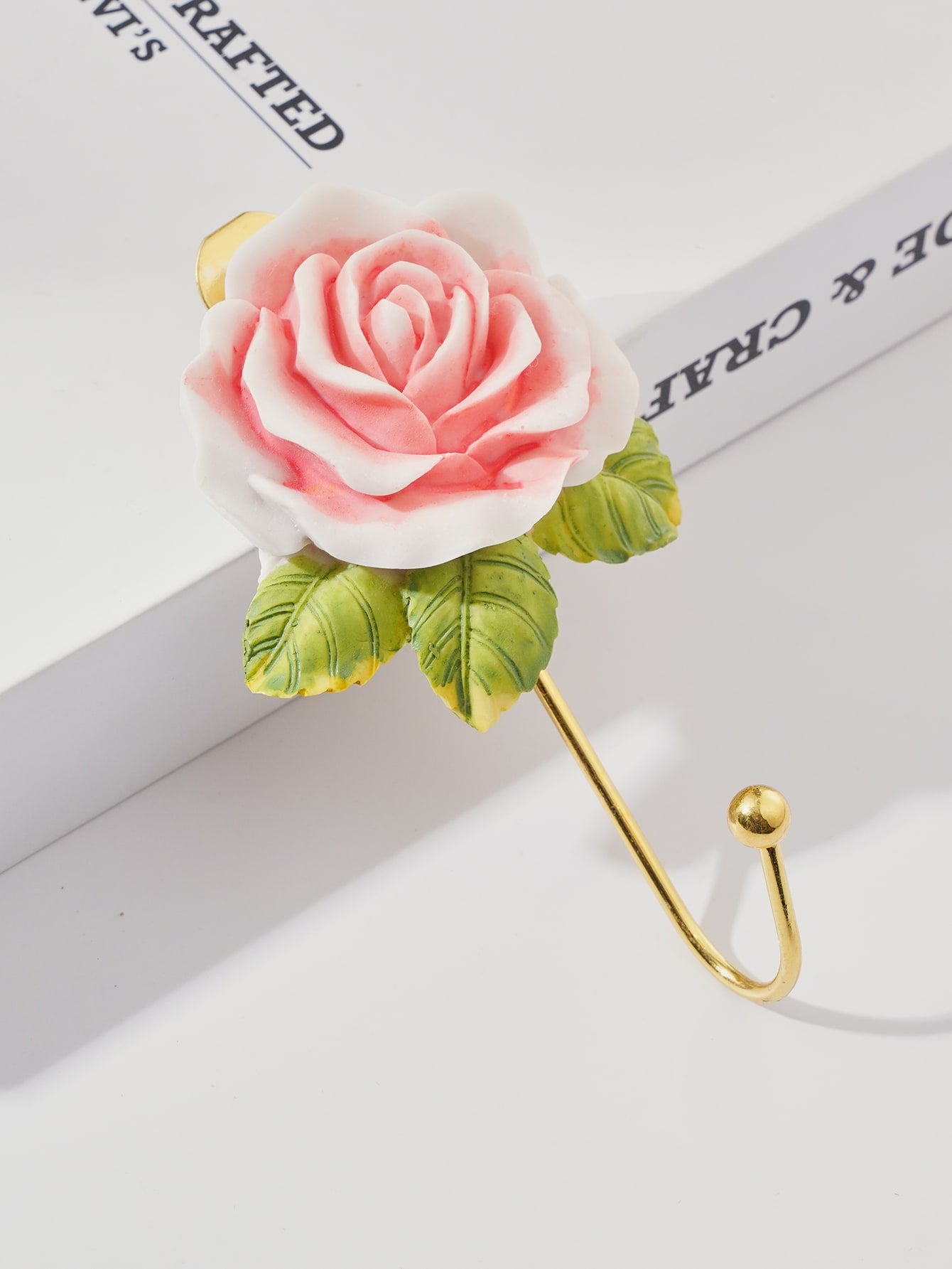 1pc Rose Shaped Wall Hook Towel Coat Hat Key Hanger Robe Wall Hooks Resin Home