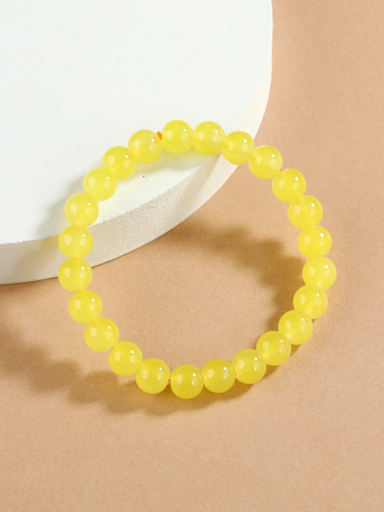 1pc Yellow Beaded Bracelet Stretch Bracelets for Women Jewelry Gift Fashion Accessories