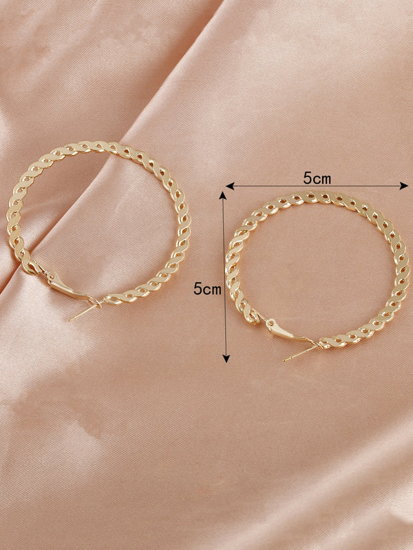 Chain Hoop  Earrings Fashion Round Circle Huggie Earrings for Women Girls - Ecart