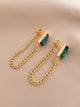 Rhinestone Chain Decor Drop Earrings Fashion Jewelry Long Dangle Earrings Gift