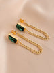 Rhinestone Chain Decor Drop Earrings Fashion Jewelry Long Dangle Earrings Gift - Ecart
