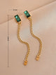 Rhinestone Chain Decor Drop Earrings Fashion Jewelry Long Dangle Earrings Gift - Ecart