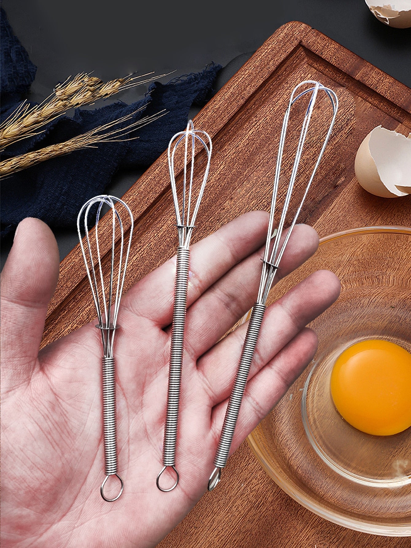 1pc Stainless Steel Spring Whisk Mini Small Stainless Steel Balloon Wire  Whisk