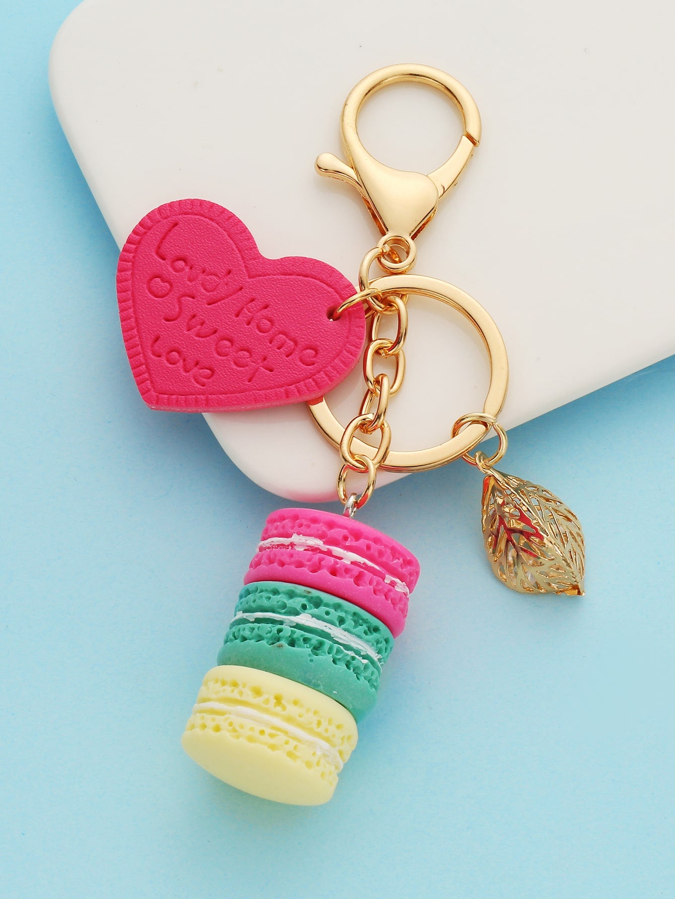 New Biscuit & Heart Charm Keychain Bag Charm Gift Car Keys Chain Ring Jewelry