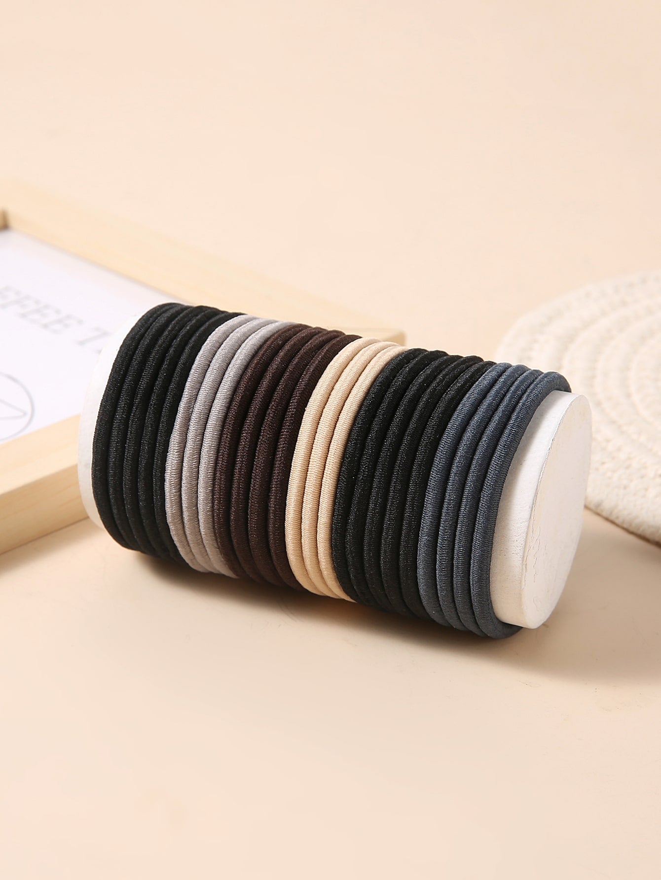 24pcs Minimalist Hair Tie Ponytail Holder Elastic Hair Bands Styling Hair