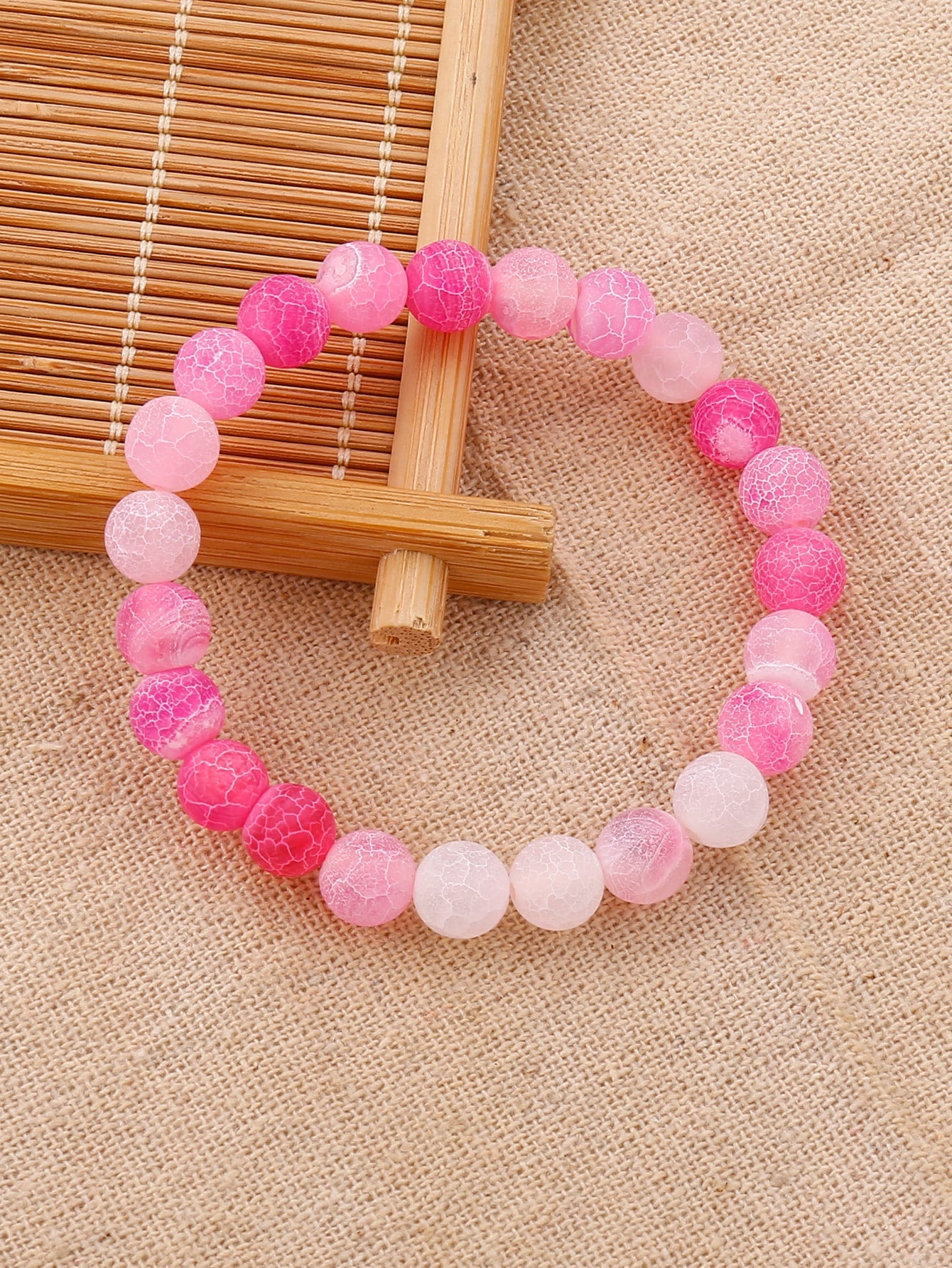 Pink Minimalist Beaded Bracelet Stretch Bracelets for Women Jewelry Gift Fashion Accessories