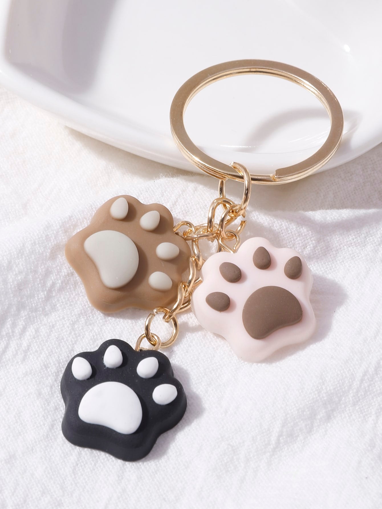 New Cartoon Paw Charm Keychain Handbag Charms Accessories Purse Car Key Ring Decor