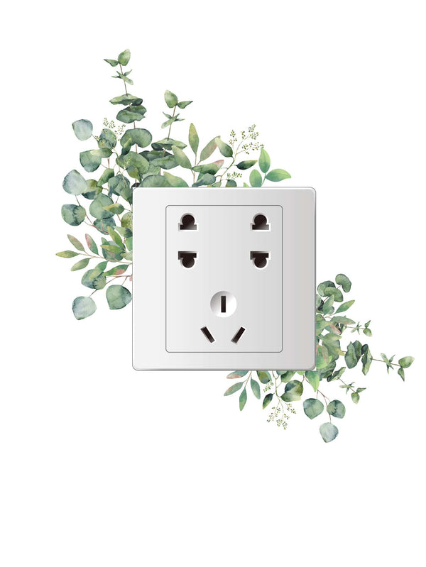 1pc Leaf Print Switch Outlet Wall Sticker Removable DIY Wall Art Decor Decals - Ecart