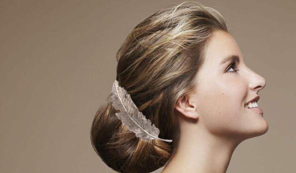 Han Edition Leaf Feather Hair Card Metal Elastic Hair Clip Antique Color Of The Old Color Of The Lea