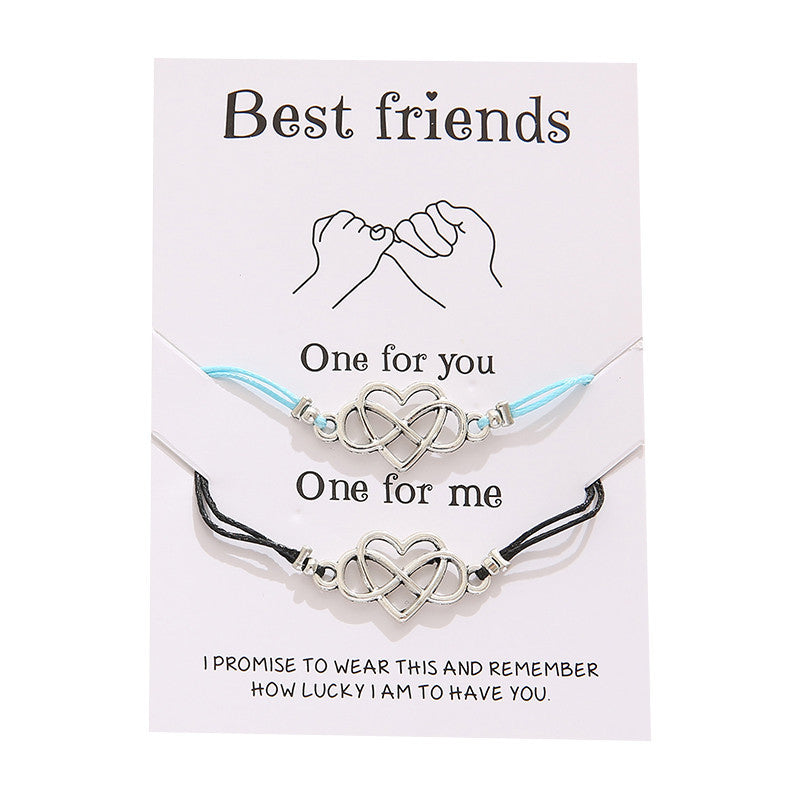 Cross-border Best-selling Best Friends Friendship Card Bracelet Simple Personality Love 8 Character 