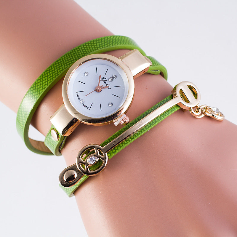 Casual three-winding bracelet watch