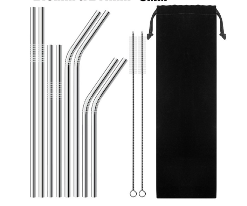 Colourful Reusable Stainless Steel Straws - Ecart