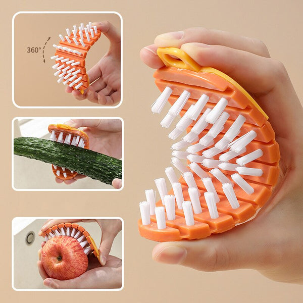 Flexible Cleaning Brush Random Color Vegetable Fruit Carrot Cleaner Soft Antibacterial Brush Kitchen Accessories - Ecart