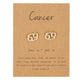 Cancer Zodiac Constellations Sign Stainless Steel Earrings Women Jewelry Small