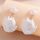 White Angel Figure Rose Drop Earrings Women Creativity Jewelry Cute Earring - Ecart
