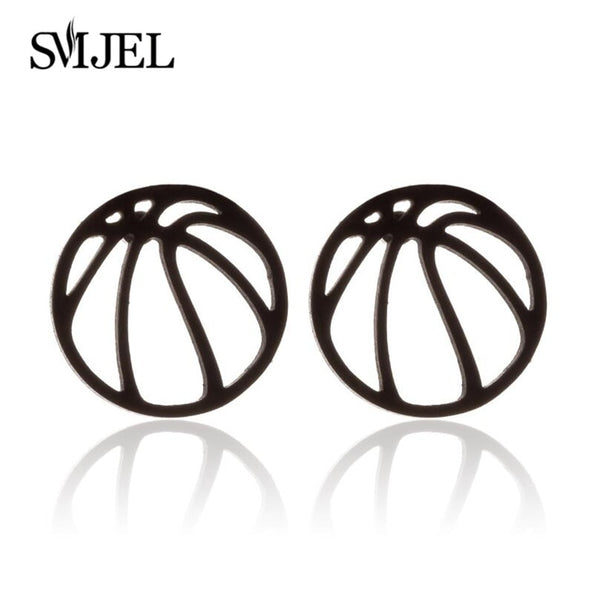 Hollow Ball Stainless Steel Earrings Women Jewelry Small Studs Gifts Earring - Ecart