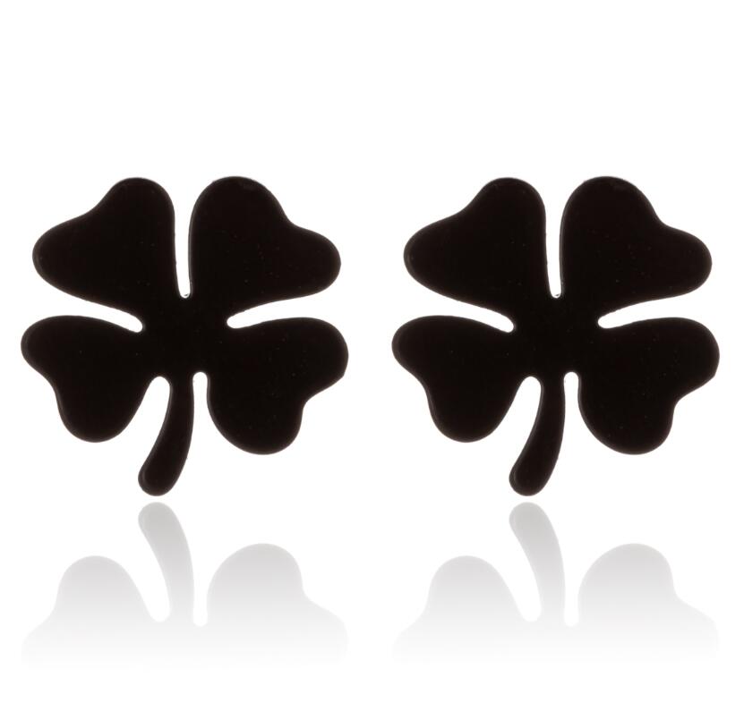 Four Leaf Clover Stud Earrings Stainless Steel Jewelry Women Girls Friendship Gift Fashion Accessori