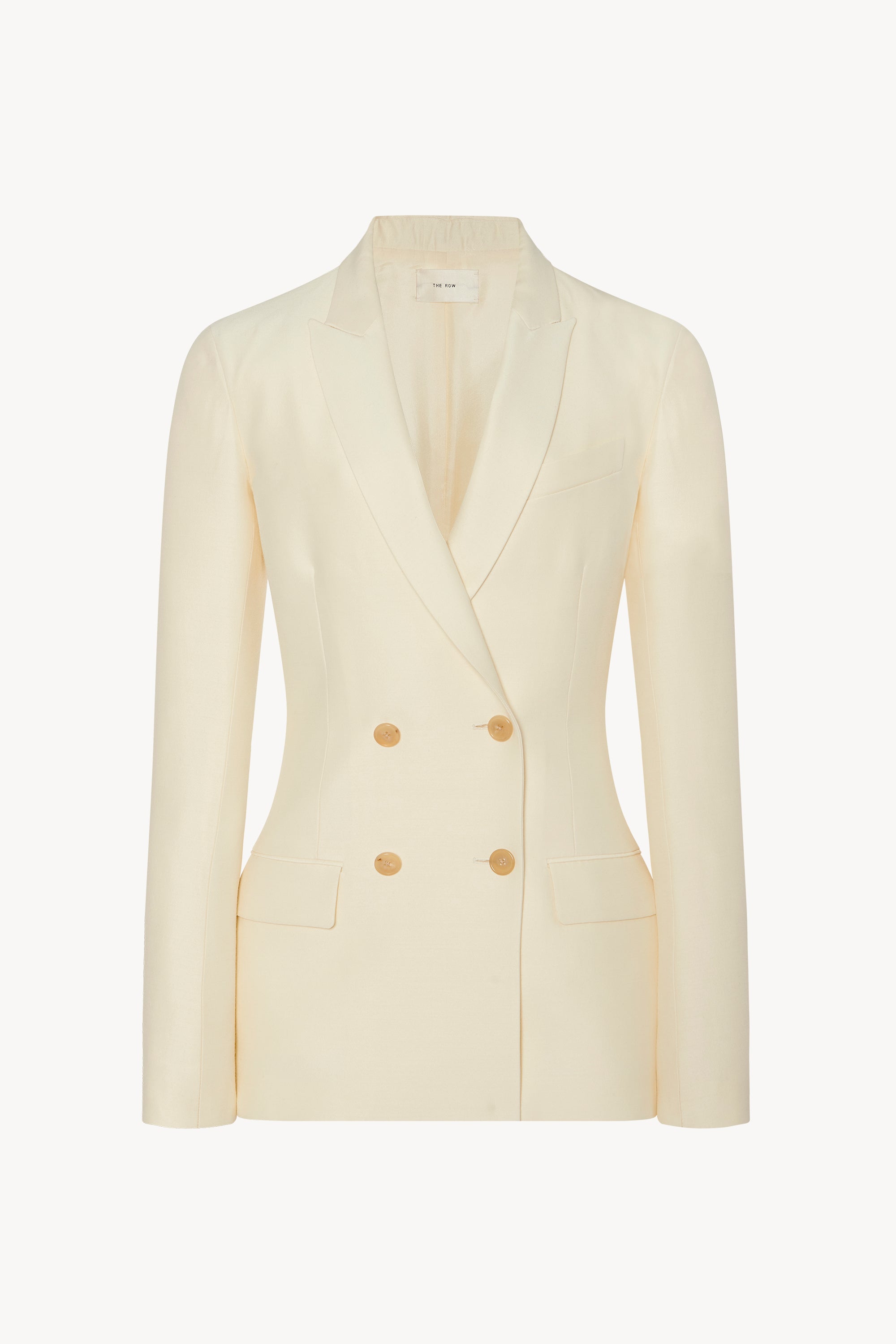 Aristide Jacket Pale Moon in Wool and Silk – The Row