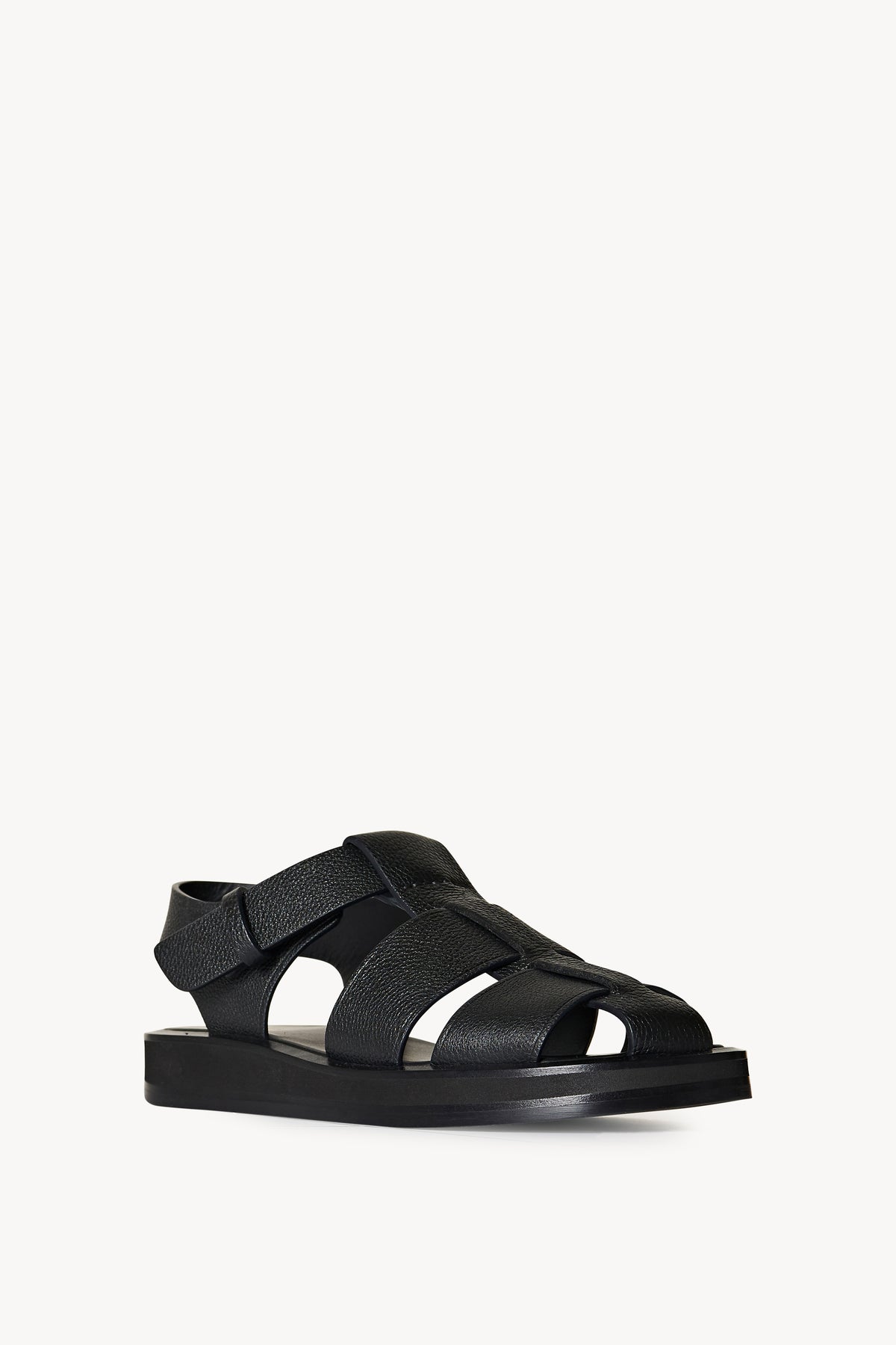 Fisherman Sandal Black in Leather – The Row