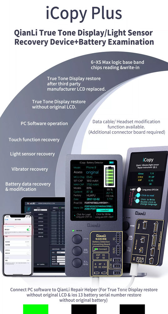 Qianli iCopy Plus2 Programmer for Vibrator Light Sensor True Tone Repair