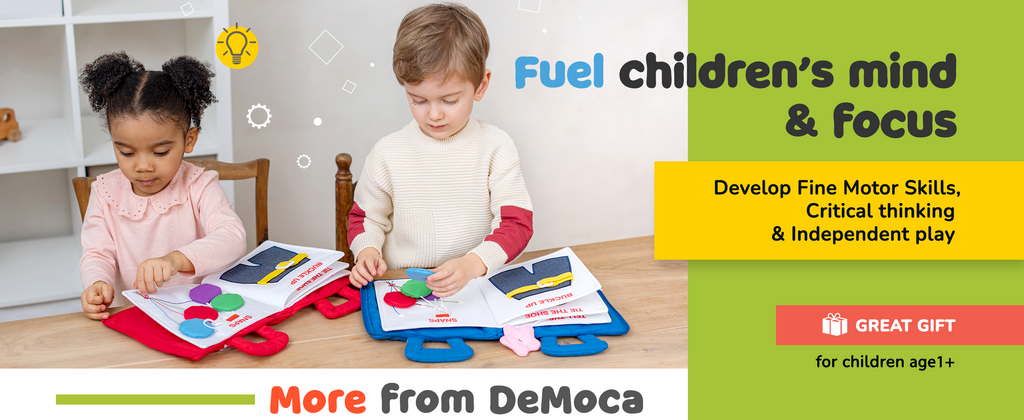 deMoca Quiet Book Montessori Toys for 1 2 3 Year Old, Preschool Busy Book  for Toddlers