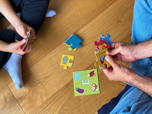 Turning the puzzles into a quartet game, brings younger and older together.