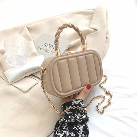 Pvc Clutch Striped Sling Bag