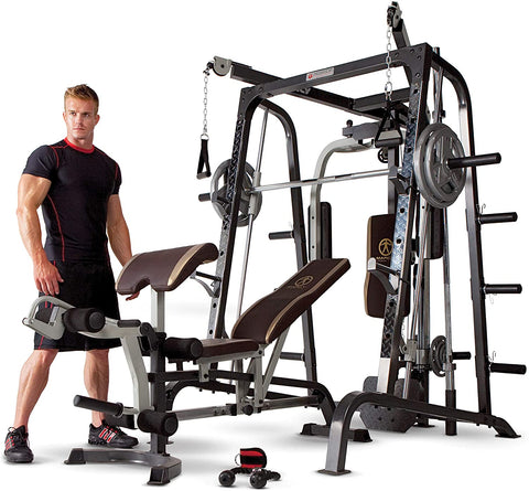 Marcy Smith Cage Workout Machine Total Body Training Home Gym System with Linear Bearing