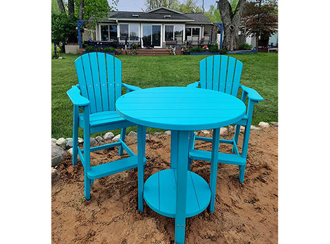 teal outdoor poly furniture set