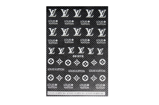 6 Sheets LV Supreme Nail Stickers