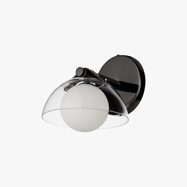 Domain 1-Light Wall Sconce - Clear/Black Nickel