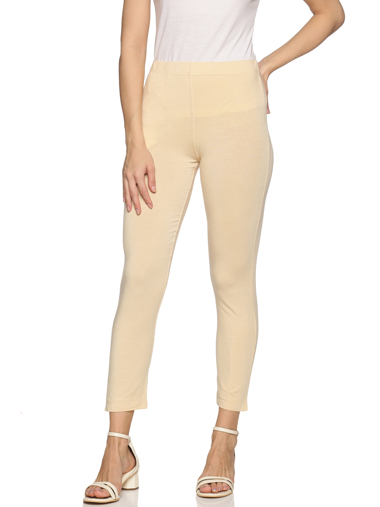 Buy DIGITAL SHOPEE Cotton Women Trouser Pant Use for Formal Office High  Waist for Wide Leg Ankle Length Straight Pencil Pant (Beige_Medium) at  Amazon.in