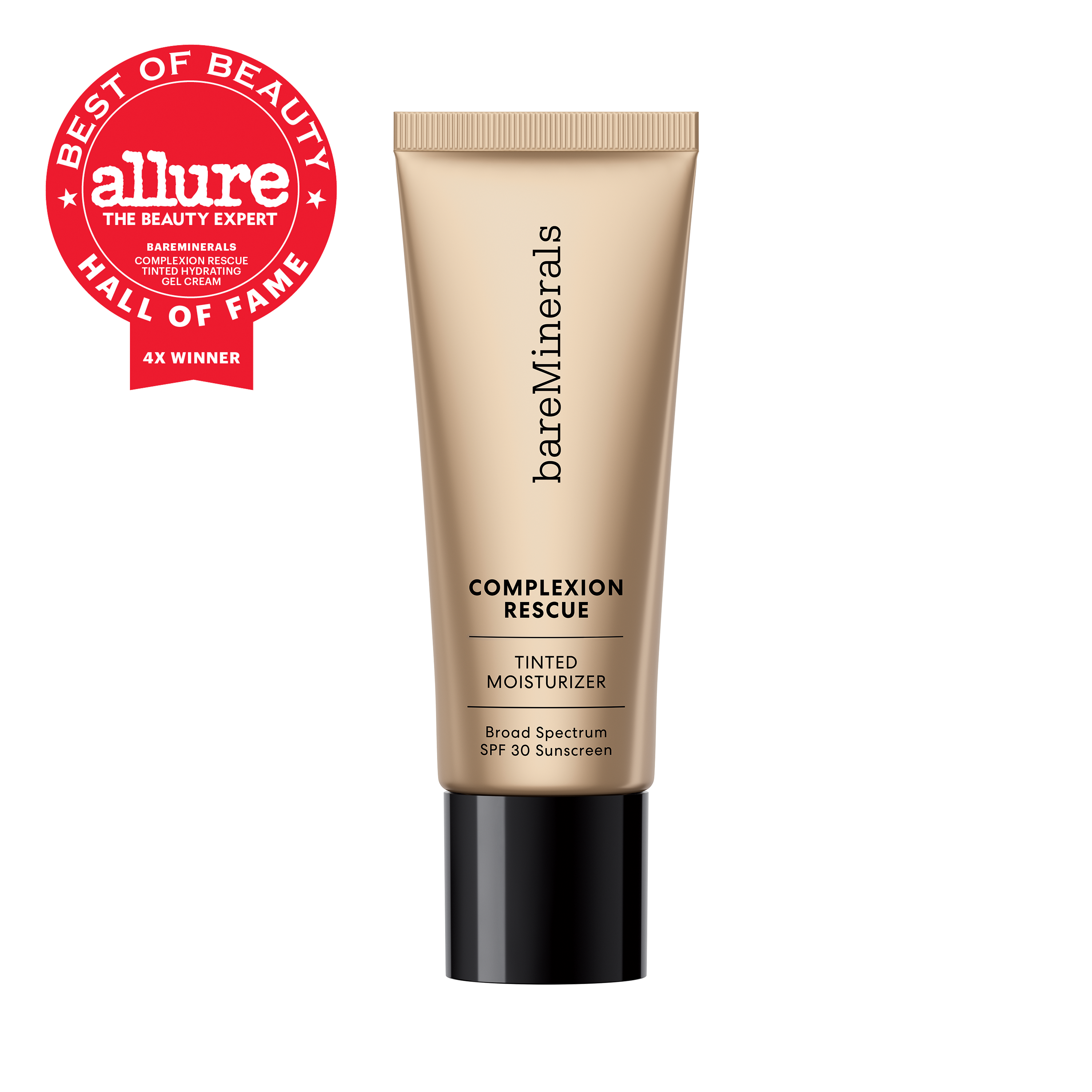 bareMinerals Complexion Rescue® Tinted Moisturizer With Hyaluronic Acid and Mineral SPF 30, Cinnamon 10.5, 1.18 oz/35ml