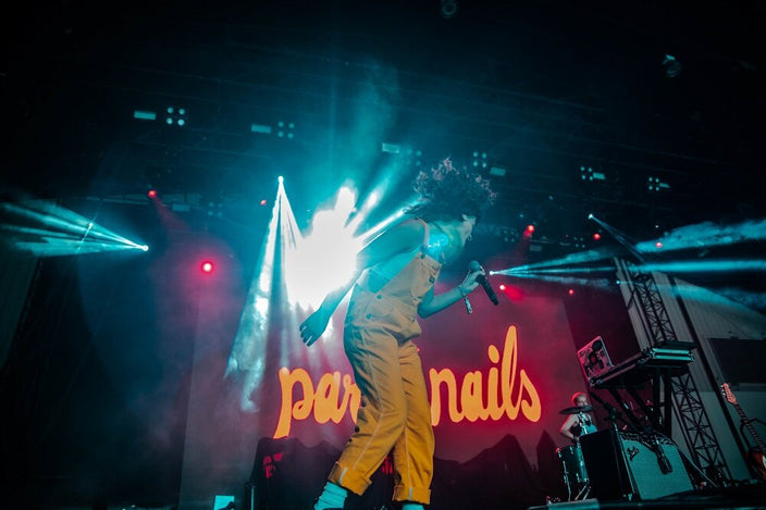 Photo by Naz Massaro - Elana performing as Party Nails at Big Adventure Fest with Anna Crane on drums