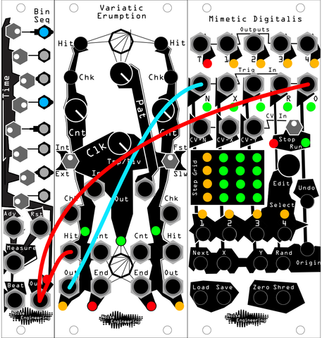 Bin Seq triggers Variatic Eremption and resets Mimetic Digitalis, Variatic Erumption advances Mimetic Digitalis with its burst out